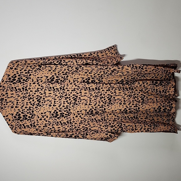 Philosophy Leopard Print Women's Midi Cardigan Kimono Medium Pockets - Picture 4 of 10